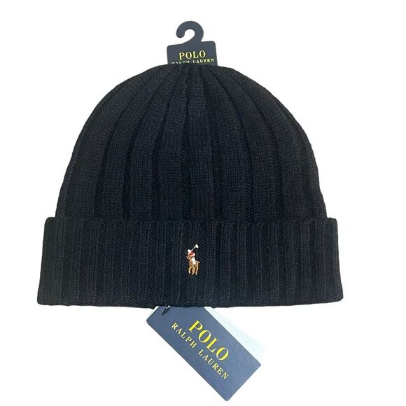 Polo Ralph Lauren Wool Blend Ribbed Cuff Beanie - Picture 2 of 3